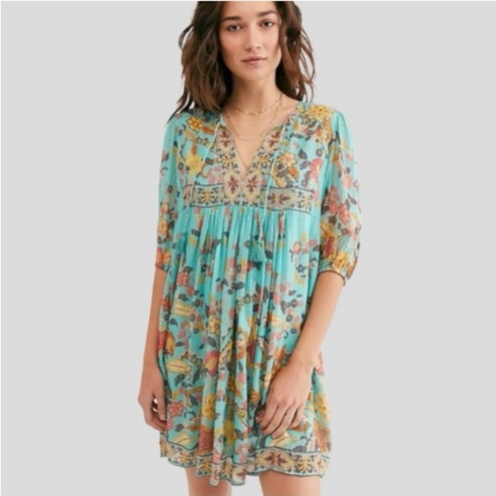 Spell Orange Smocked Puff Sleeve Sundress